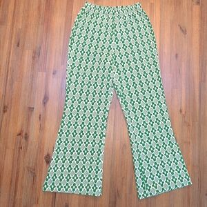 Vintage 70s Growing Girl Sears Kids Pants Flower Power Flare Leg Disco Size 10